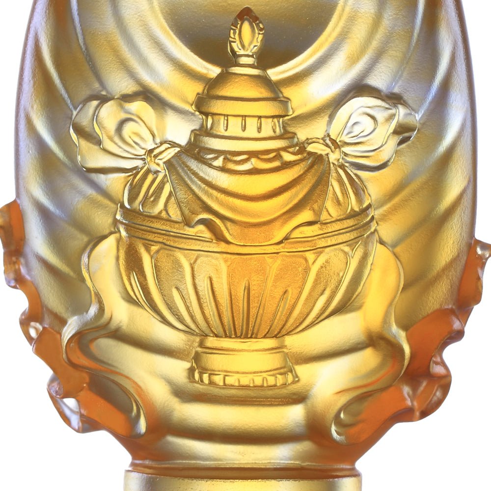 Crystal Feng Shui, Eight Auspicious Offerings, Vase of Treasures-Auspicious Wishes - LIULI Crystal Art