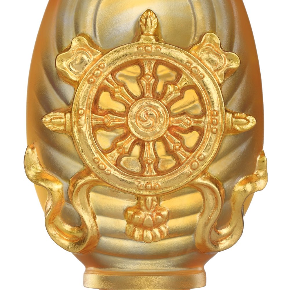 Crystal Feng Shui, Good Fortune & Wealth, Eight Auspicious Offerings, Implement Auspiciousness, The Rest Will Follow (Set of 8, 24K Gilded) - LIULI Crystal Art