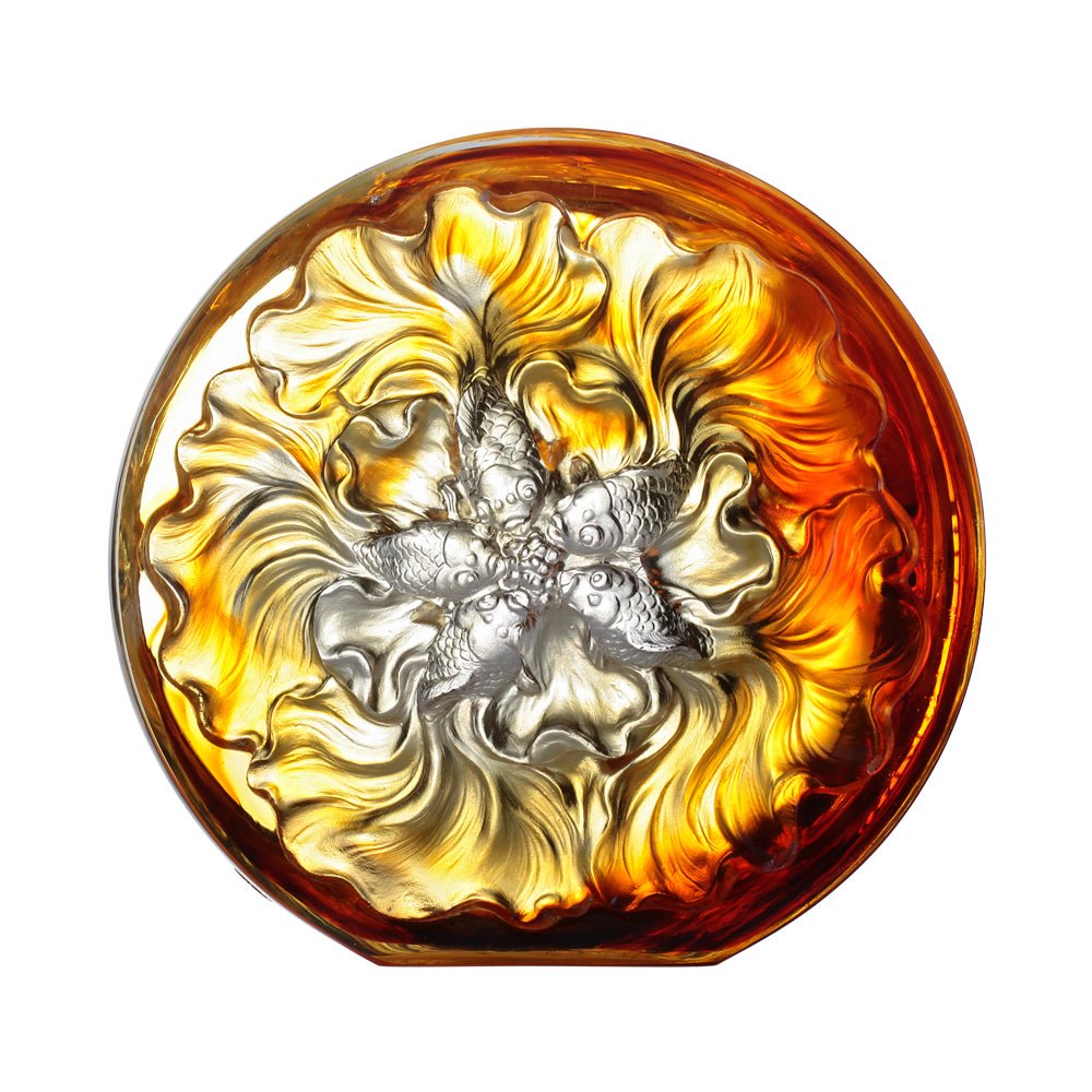 Crystal Fish, Goldfish, Grand Fulfillment - LIULI Crystal Art