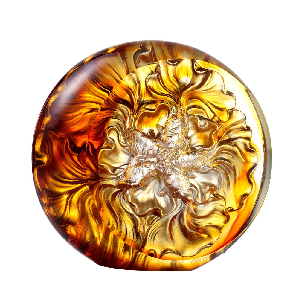 Crystal Fish, Goldfish, Grand Fulfillment - LIULI Crystal Art