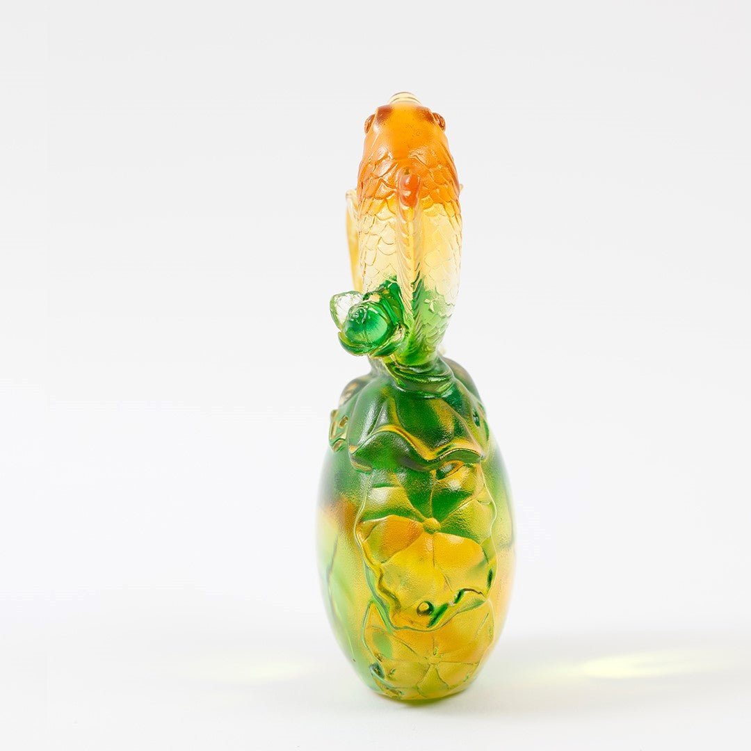 Crystal Fish, Koi Fish, Somersault To The Top - LIULI Crystal Art