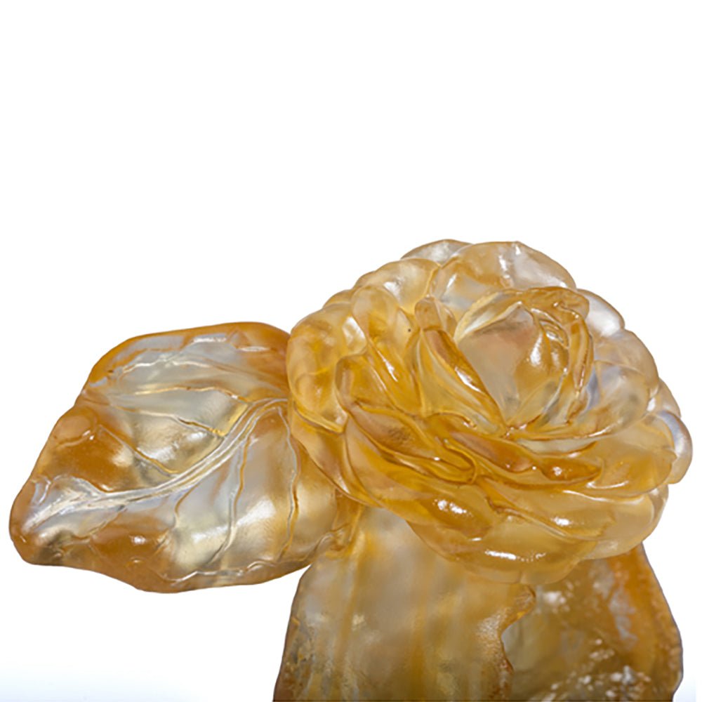 Crystal Flower, Camellia, Singular Elegance (Special Edition, Come with Display Base) - LIULI Crystal Art