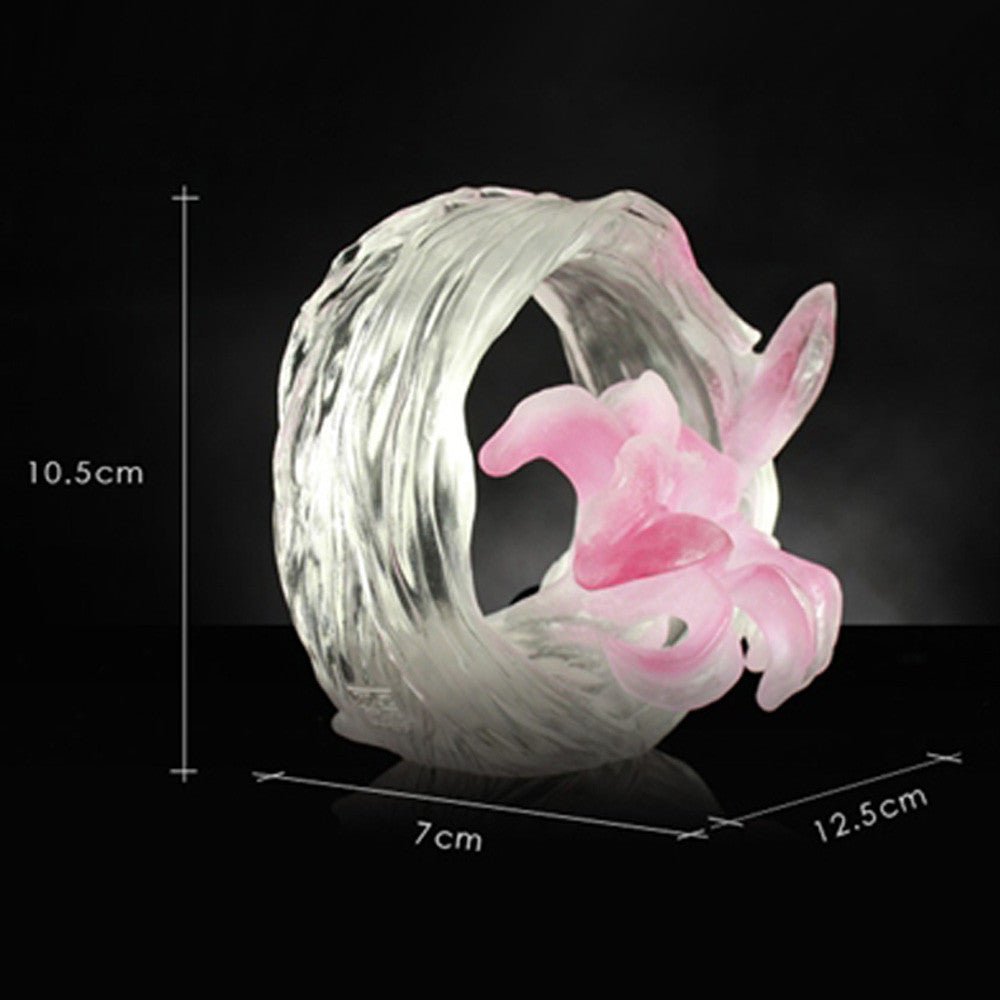 Crystal Flower Figurine, Bloom of a New World (Special Edition, Come with Display Base) - LIULI Crystal Art