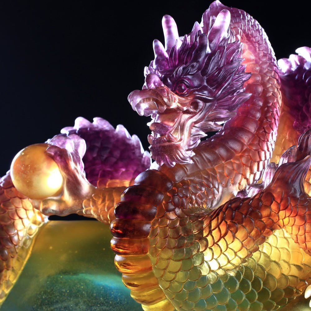 Crystal Mythical Creature, Dragon, The Space Between Heaven and Earth - LIULI Crystal Art