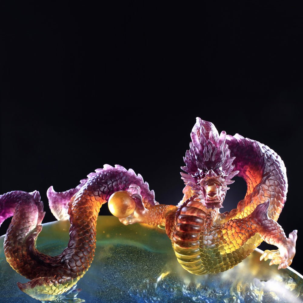 Crystal Mythical Creature, Dragon, The Space Between Heaven and Earth - LIULI Crystal Art