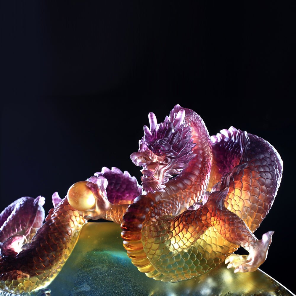 Crystal Mythical Creature, Dragon, The Space Between Heaven and Earth - LIULI Crystal Art