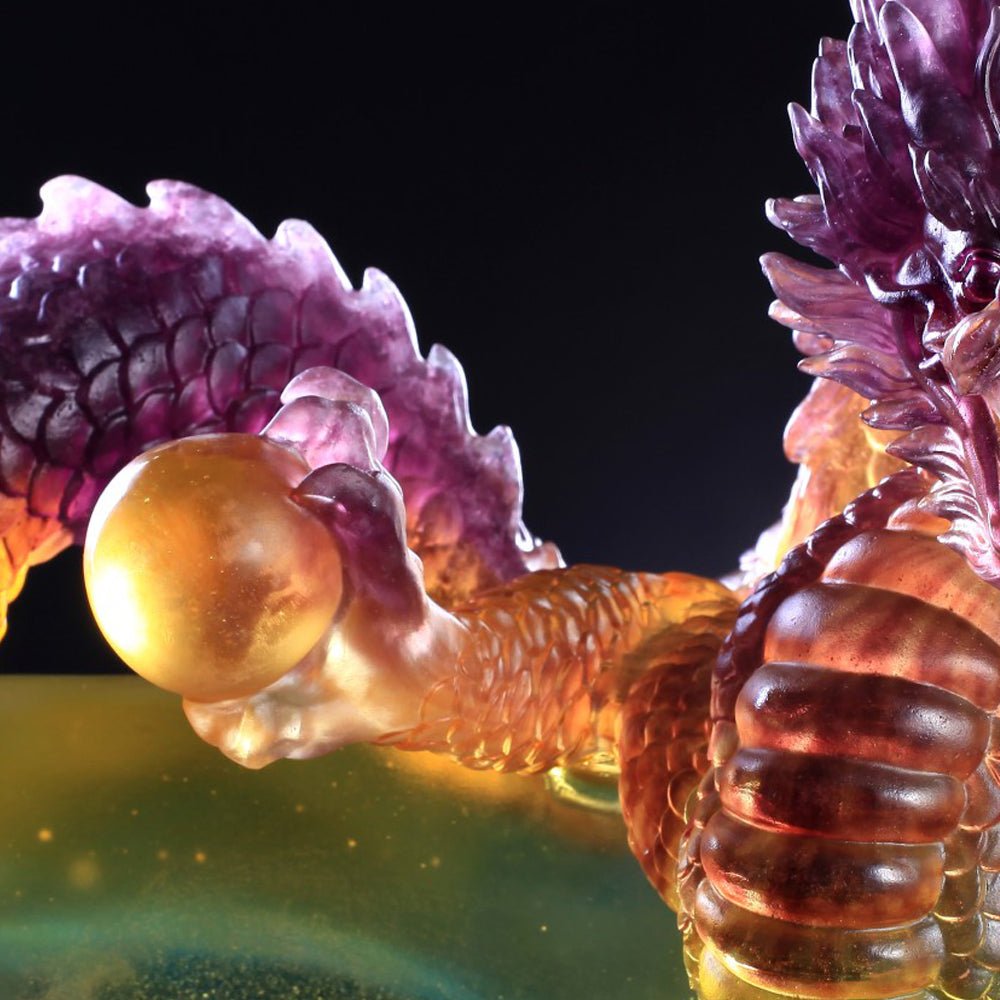 Crystal Mythical Creature, Dragon, The Space Between Heaven and Earth - LIULI Crystal Art
