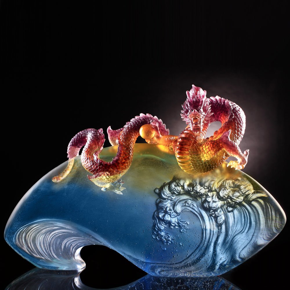 Crystal Mythical Creature, Dragon, The Space Between Heaven and Earth - LIULI Crystal Art