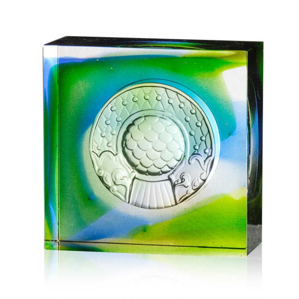 Crystal Paperweight, Mythical Creature, Dragon Fish Protector - LIULI Crystal Art
