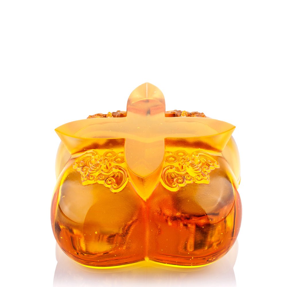 Crystal Persimmon, Kitchen Decor, Fortune Four Ways - LIULI Crystal Art