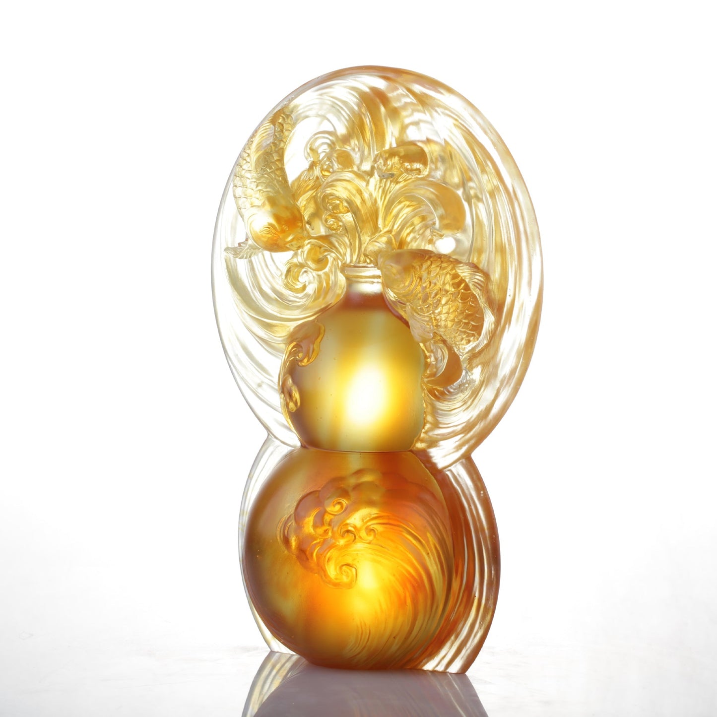 Crystal Sculpture, Hulu Gourd, Fish, Source of Abundance