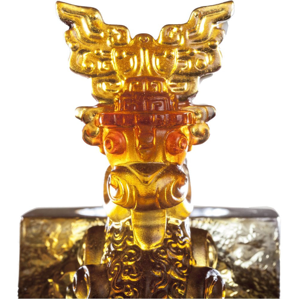 Crystal Vessel, Chinese Ding, Docility with Boldness-Ding of Dragon Rising - LIULI Crystal Art