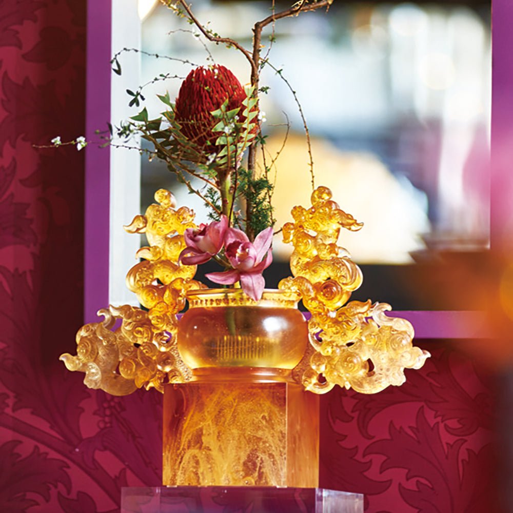 Exultation of Heaven and Earth Ding (Nobility) - Dragon Vessel, Crystal Chinese Ding - LIULI Crystal Art