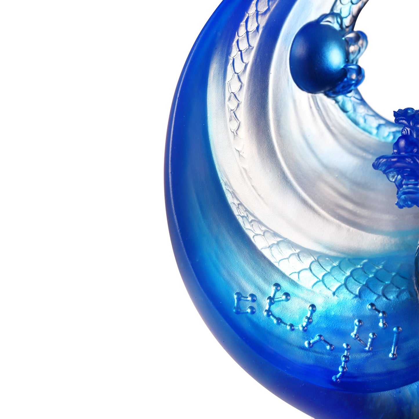 LIULI Crystal Art, Mythical Creature-Azure Dragon, Brilliant Sun - Rise - LIULI Crystal Art