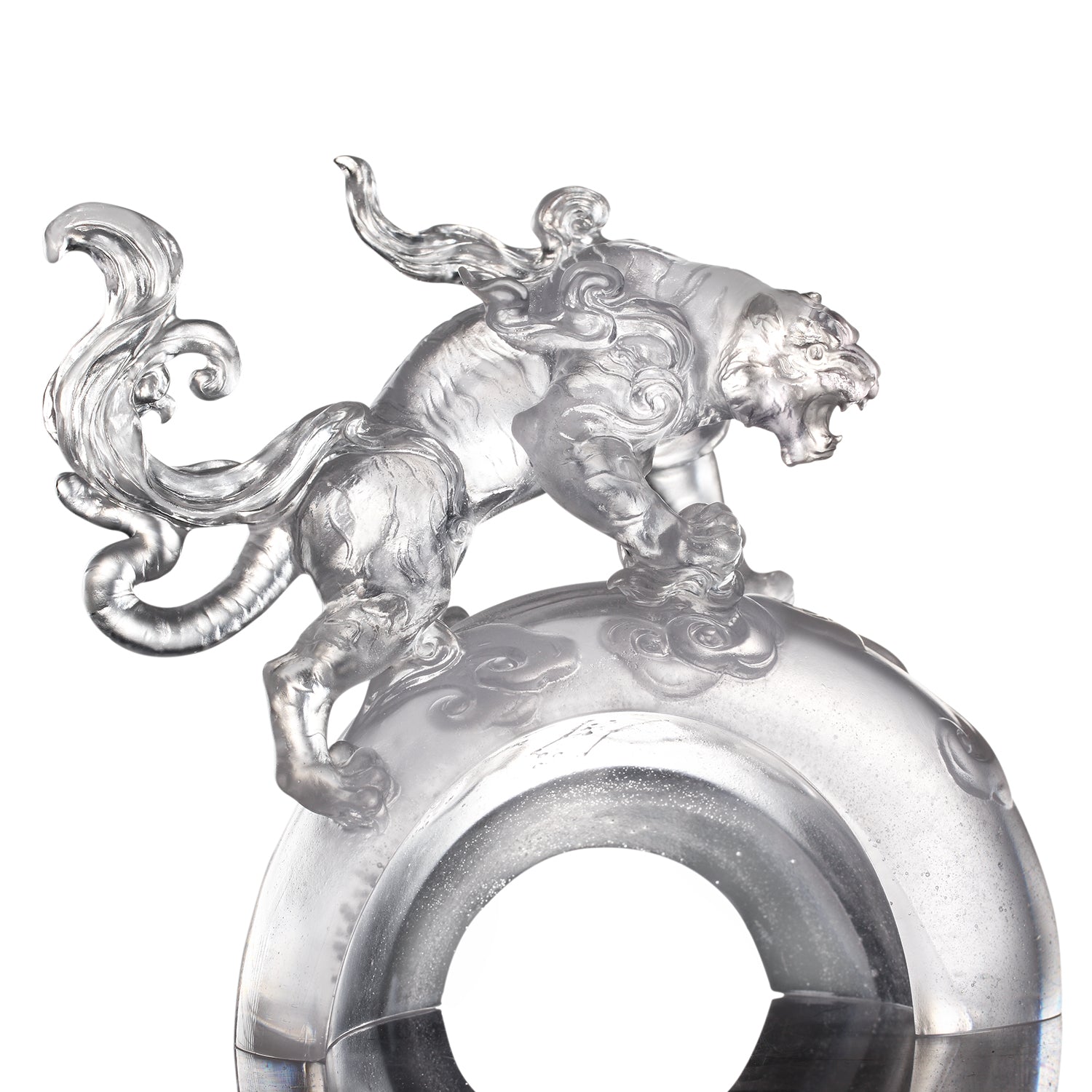 LIULI Crystal Art, Mythical Creature, Divine Tiger - Might - LIULI Crystal Art