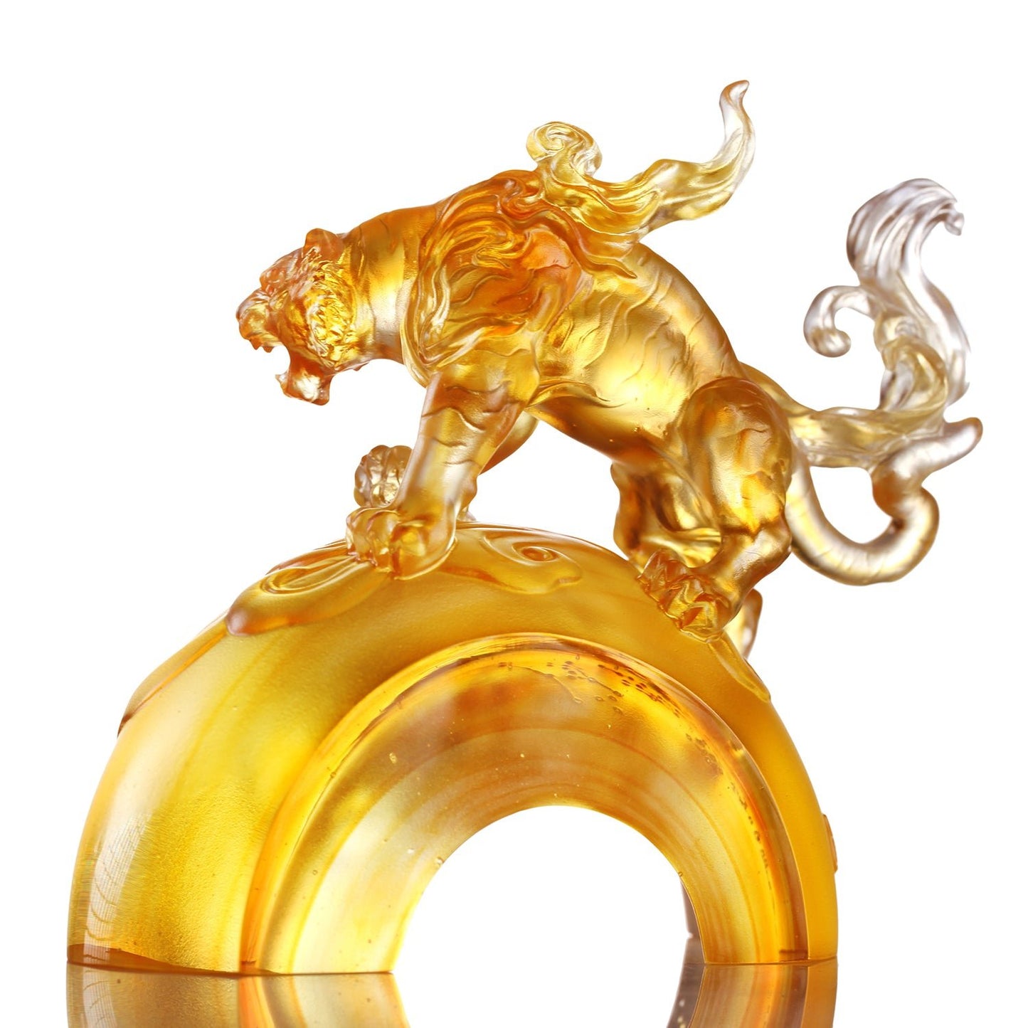 LIULI Crystal Art, Mythical Creature, Divine Tiger - Might - LIULI Crystal Art