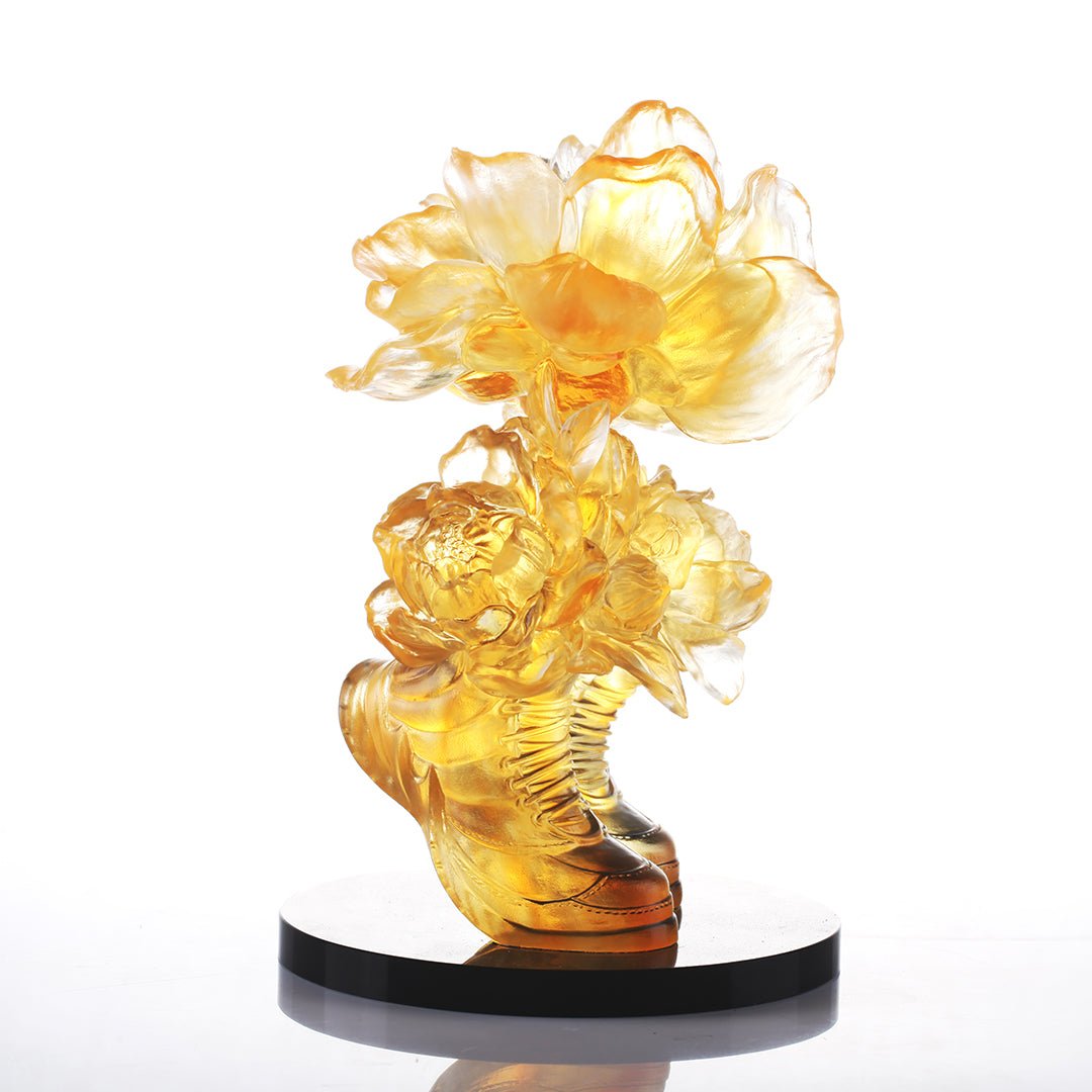 LIULI Crystal Flower Big Leaps Forward