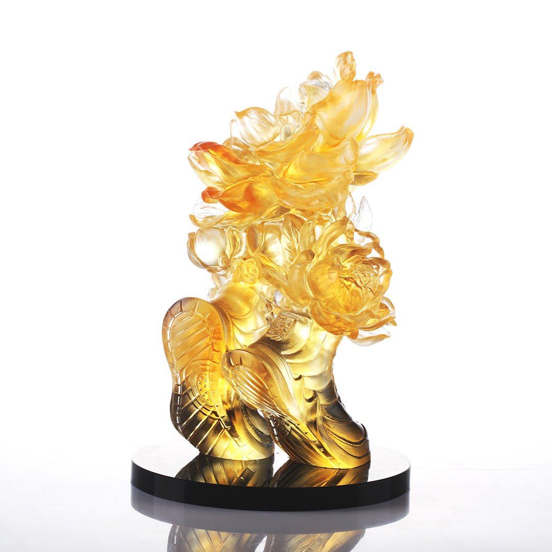 LIULI Crystal Flower Big Leaps Forward