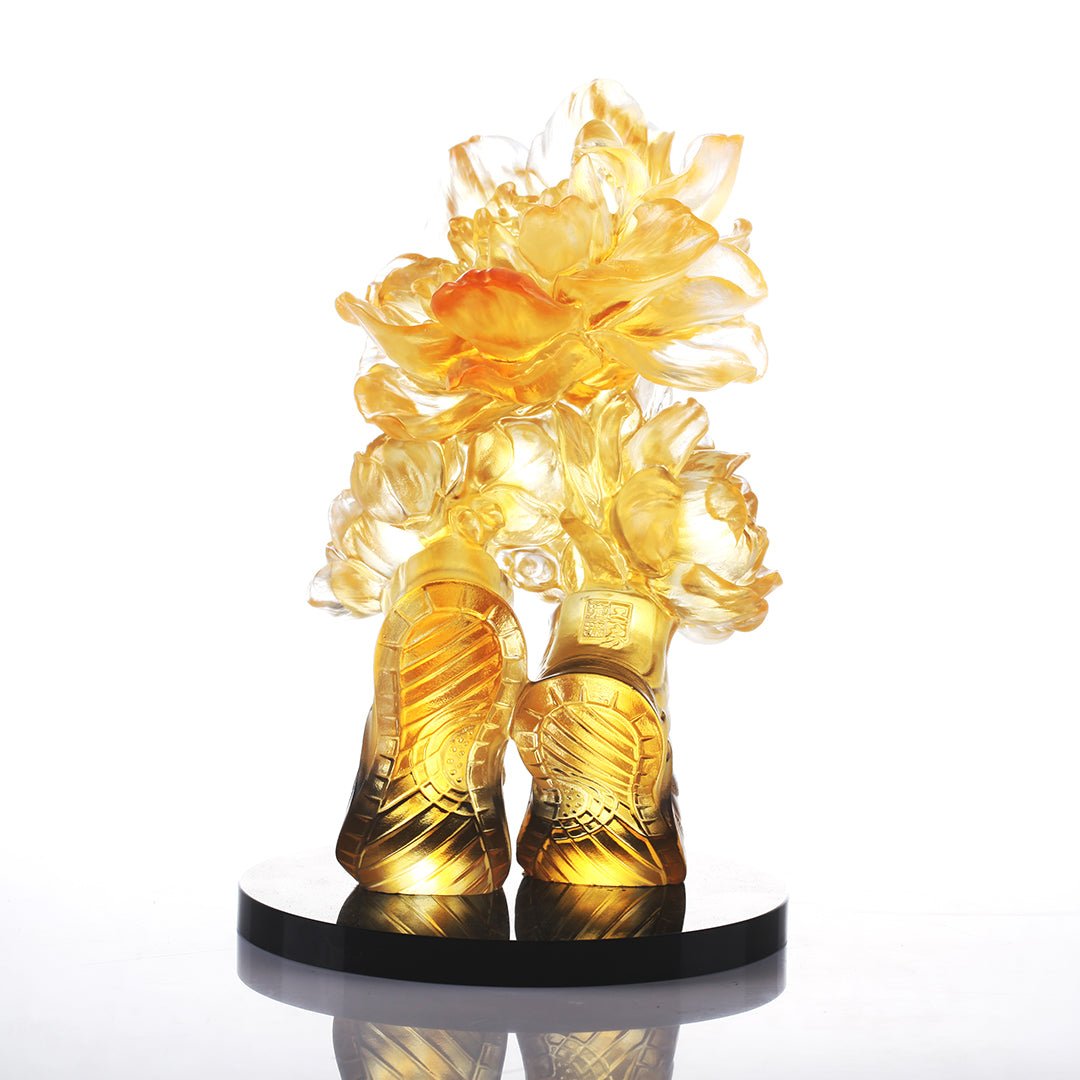 LIULI Crystal Flower Big Leaps Forward