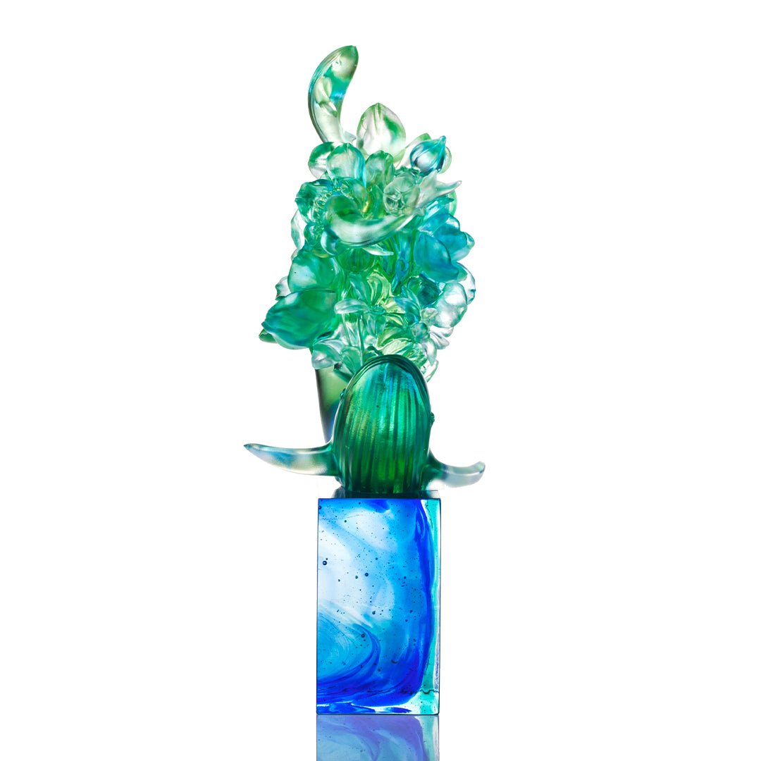 LIULI Crystal Flower Whale Journey of Kun