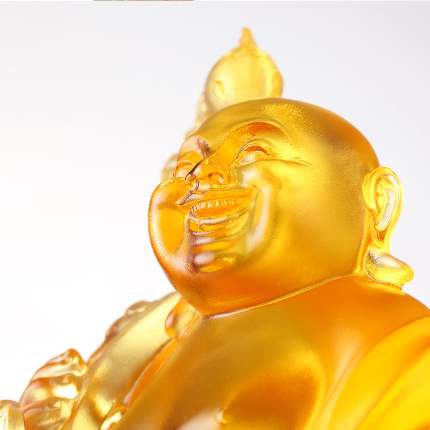 LIULI Crystal Happy Laughing Buddha, fish, ruyi glass art - LIULI Crystal Art