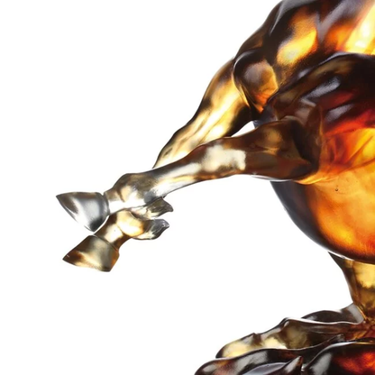 LIULI Crystal Horse Figurine, Prosperous Honor (Authority and Respect)