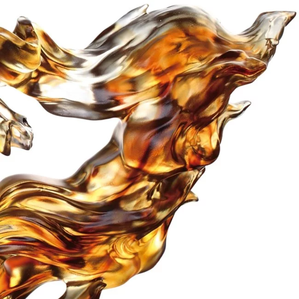 LIULI Crystal Horse Figurine, Prosperous Honor (Authority and Respect)