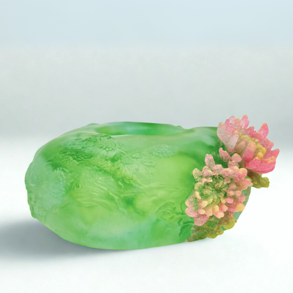 LIULI Crystal Art, 	An Autumnal Wealth of Chrysanthemum