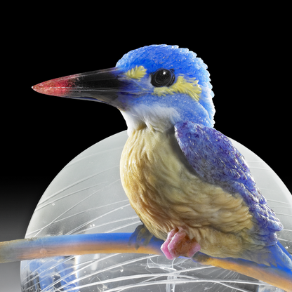 LIULI Crystal, Bird Sculpture | To See, Is To Believe - Kingfisher