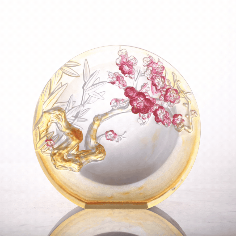 LIULI Crystal, Bamboo and Plum Blossom Sculpture, Tai Chi Series | The Rite of Spring