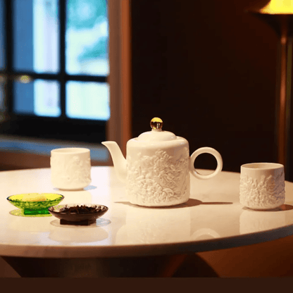 Bone China Tea Set - Four Seasons of Leisure (1 Teapot, 2 Teacups)