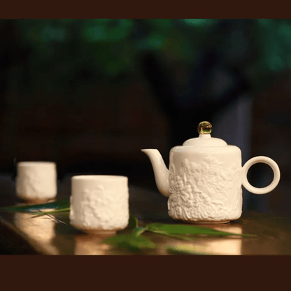 Bone China Tea Set - Four Seasons of Leisure (1 Teapot, 2 Teacups)