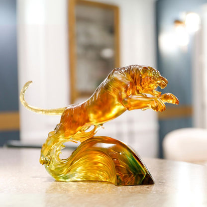 Crystal Animal, Tiger, In Flight Over Water and Moon