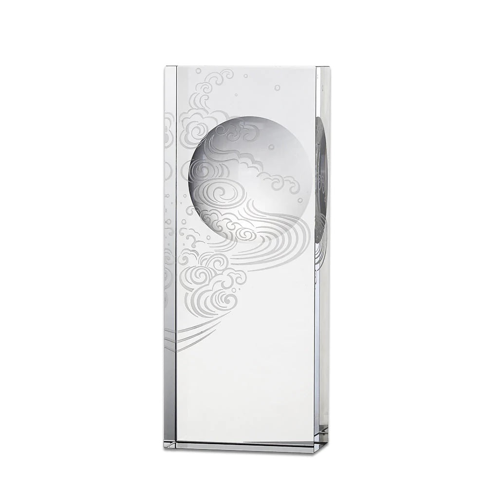 Crystal Award, Trophy, Laser Engraving, Rising Wave