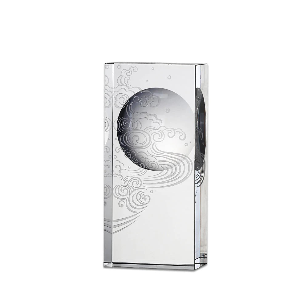 Crystal Award, Trophy, Laser Engraving, Rising Wave