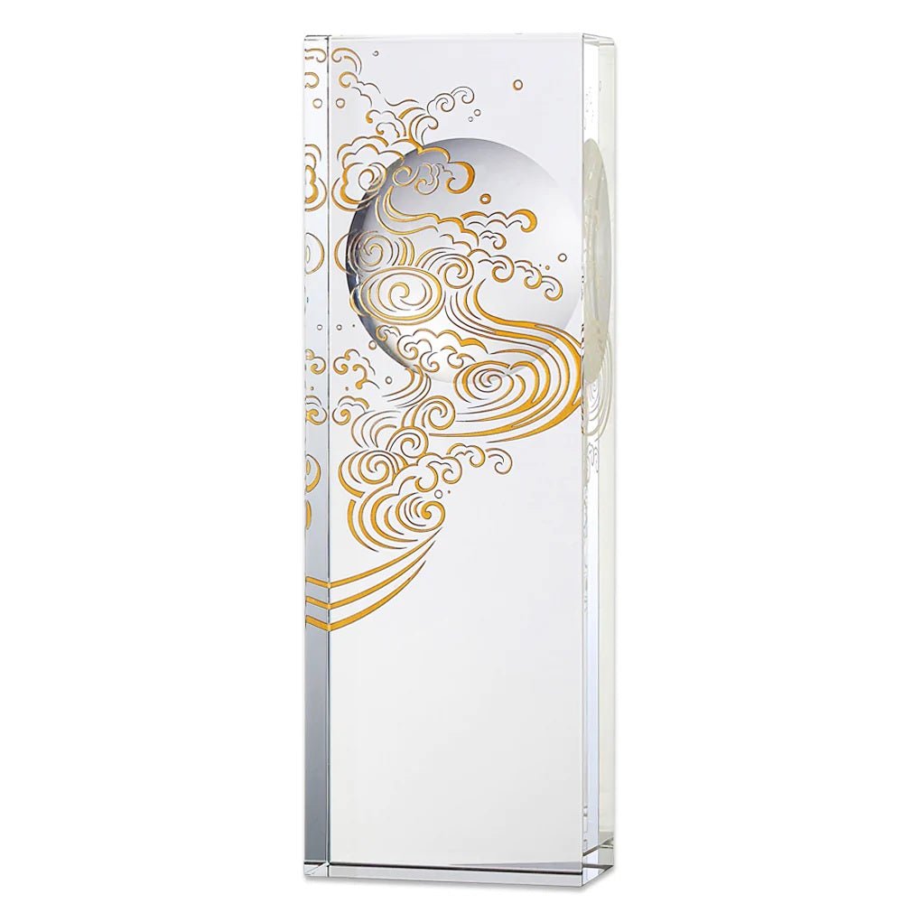 Crystal Award, Trophy, Laser Engraving, Rising Wave