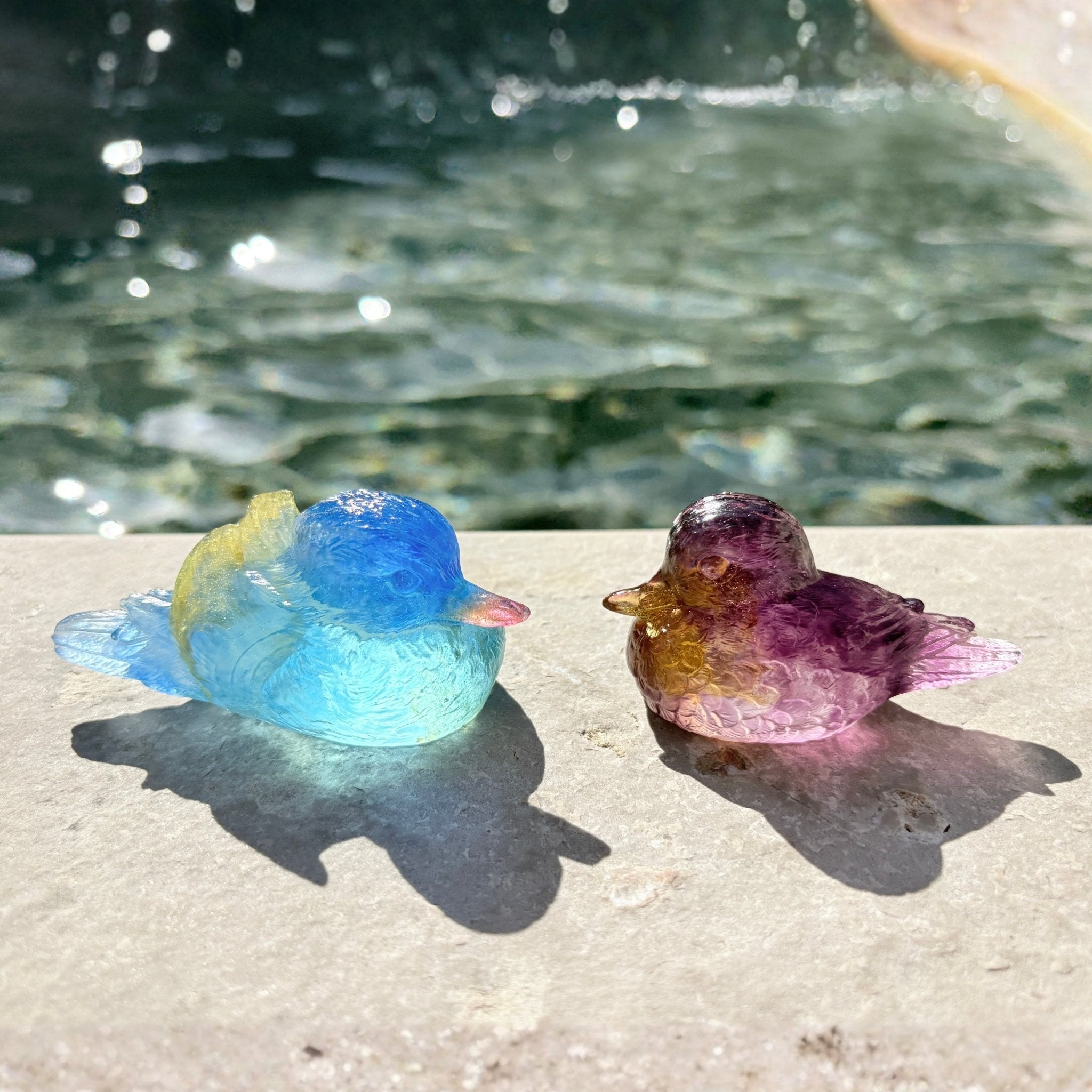 Crystal Bird, Mandarin Ducks Figurine, Soulmates – LIULI Crystal Art