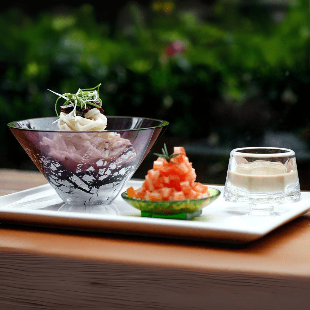 Crystal Bowl Gift Set with Silver Foil, Lavender Dreams (Set of 2)