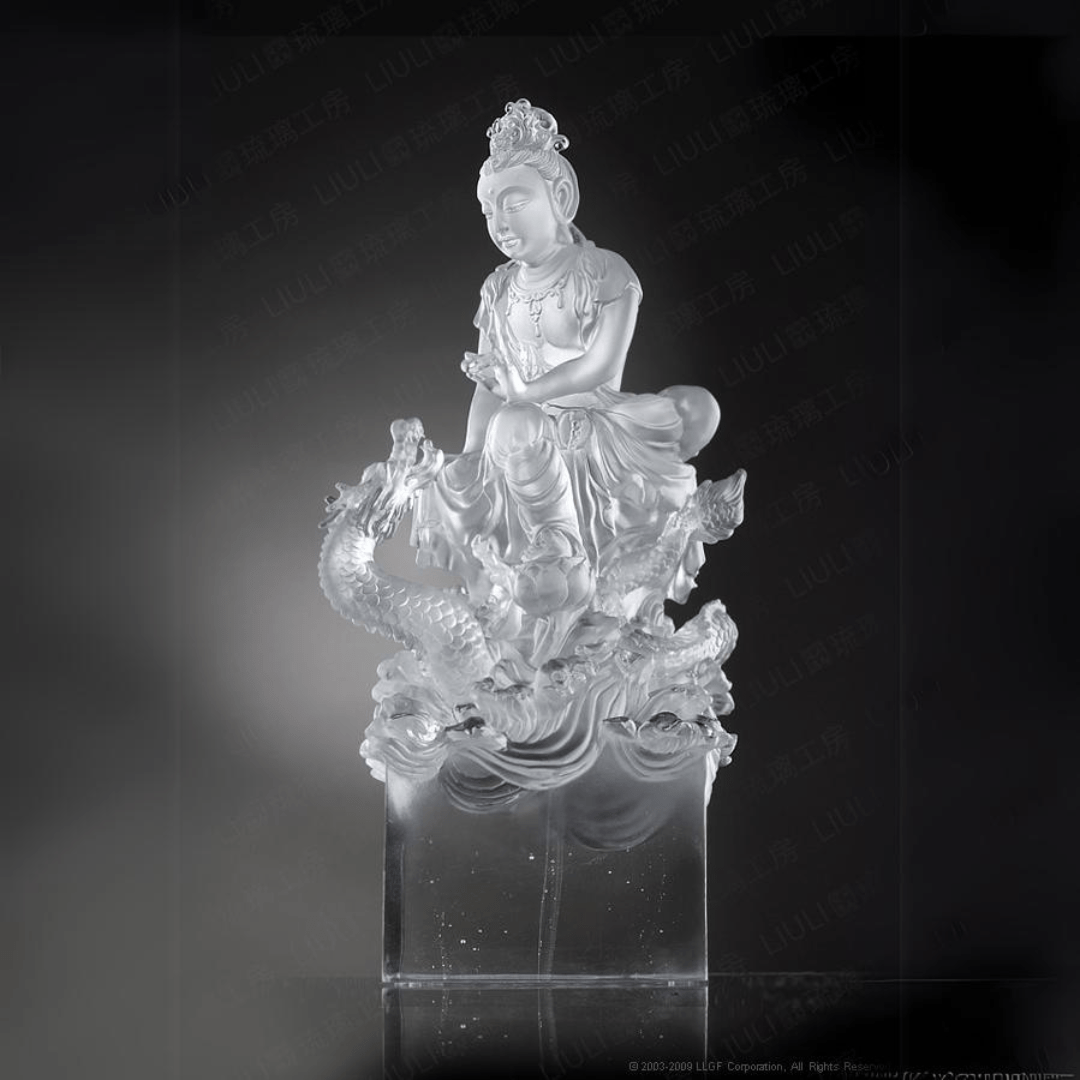 Crystal Buddha, Guanyin, Dragon, Enlightened by the Auspicious Dragon