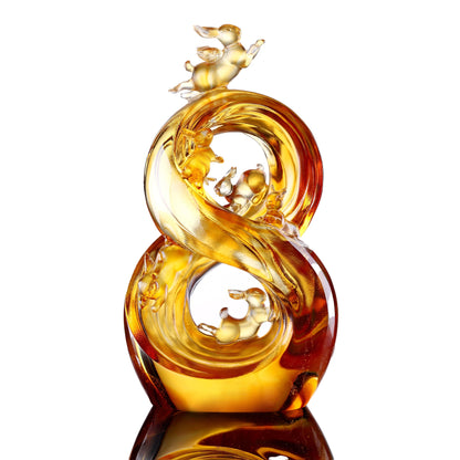 LIULI Crystal, Bunny and Rabbit, Lucky No. 8 | Ascending Road of Splendor