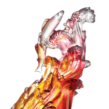 Crystal Fish Figurine, Together We Will Reach the Crest