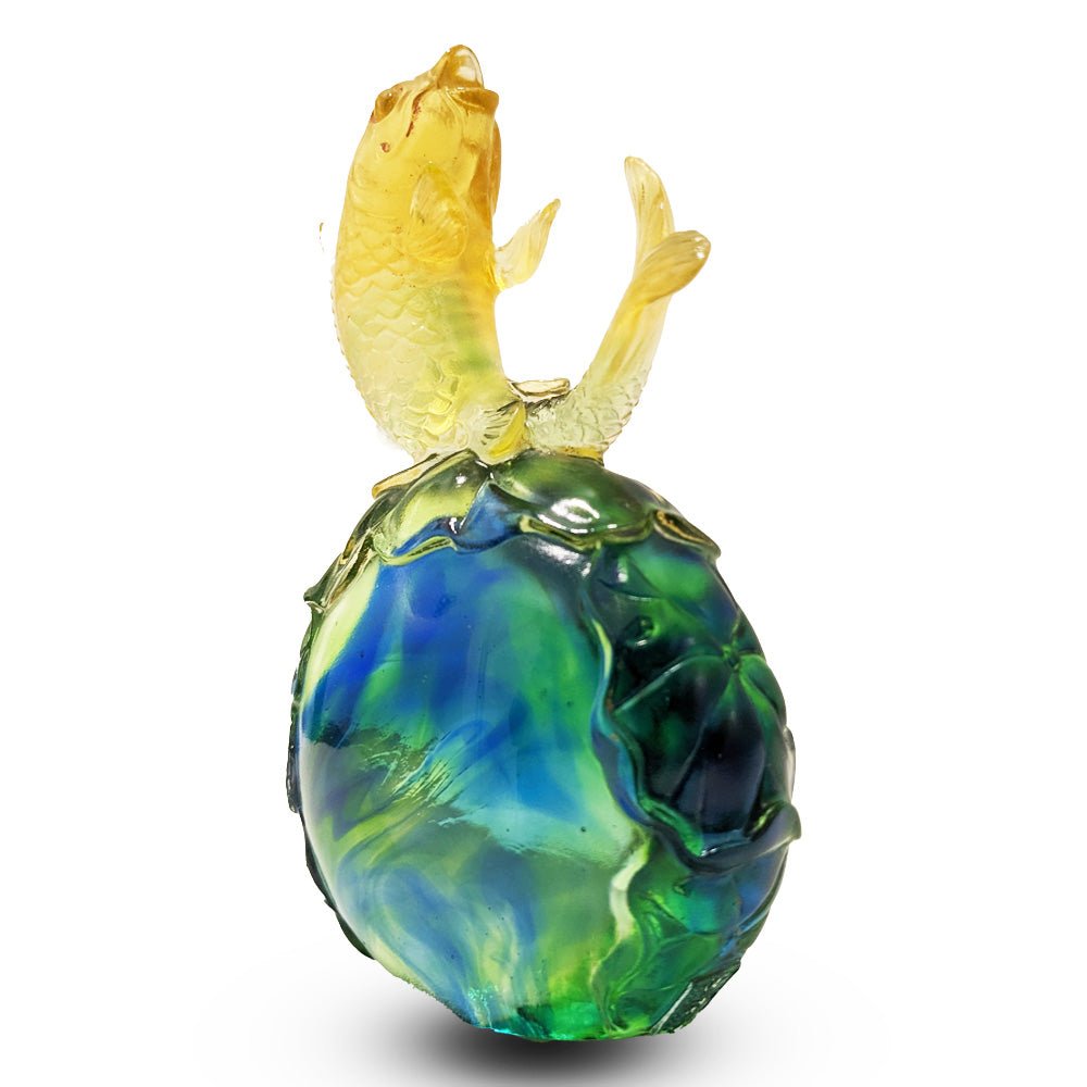 Crystal Fish, Koi Fish, Somersault To The Top (Bluish / green clear)