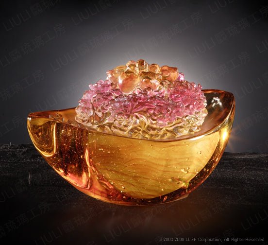 Crystal flower, ingot design, Prosperity in Fives