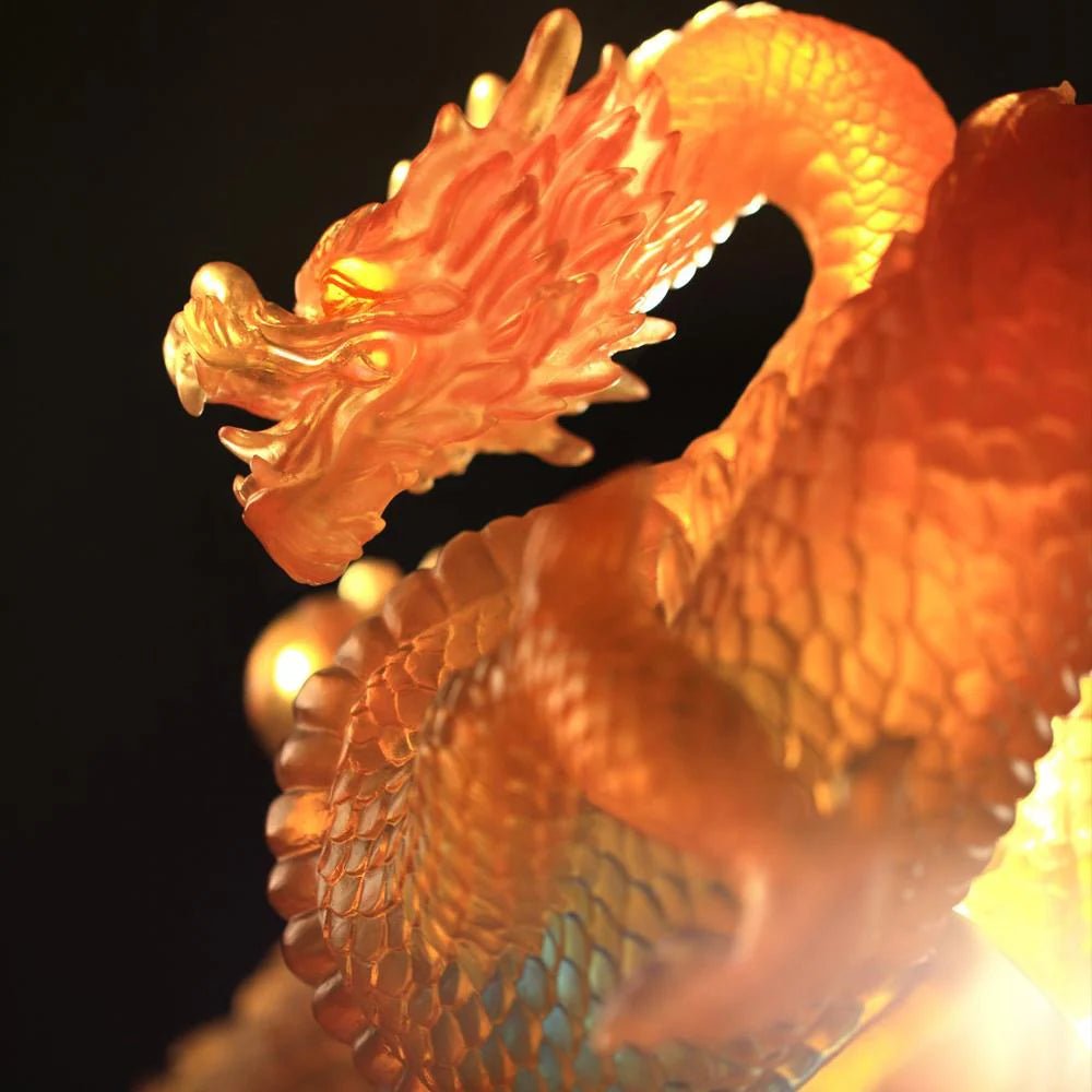 Crystal Mythical Creature, Dragon, The Space Between Heaven and Earth (Amber / blue clear)