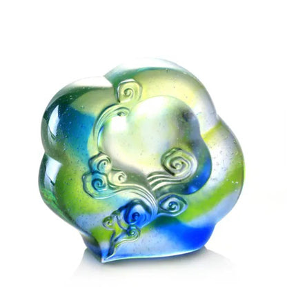 Crystal Paperweight, Ruyi from Above