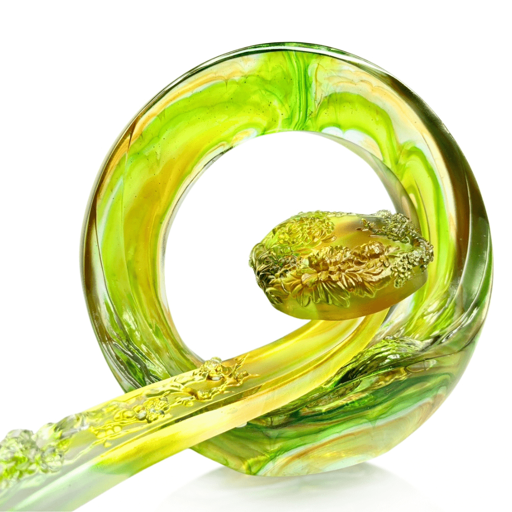 Crystal Ruyi, Fengshui, Beautiful Floral Profusion of Ruyi