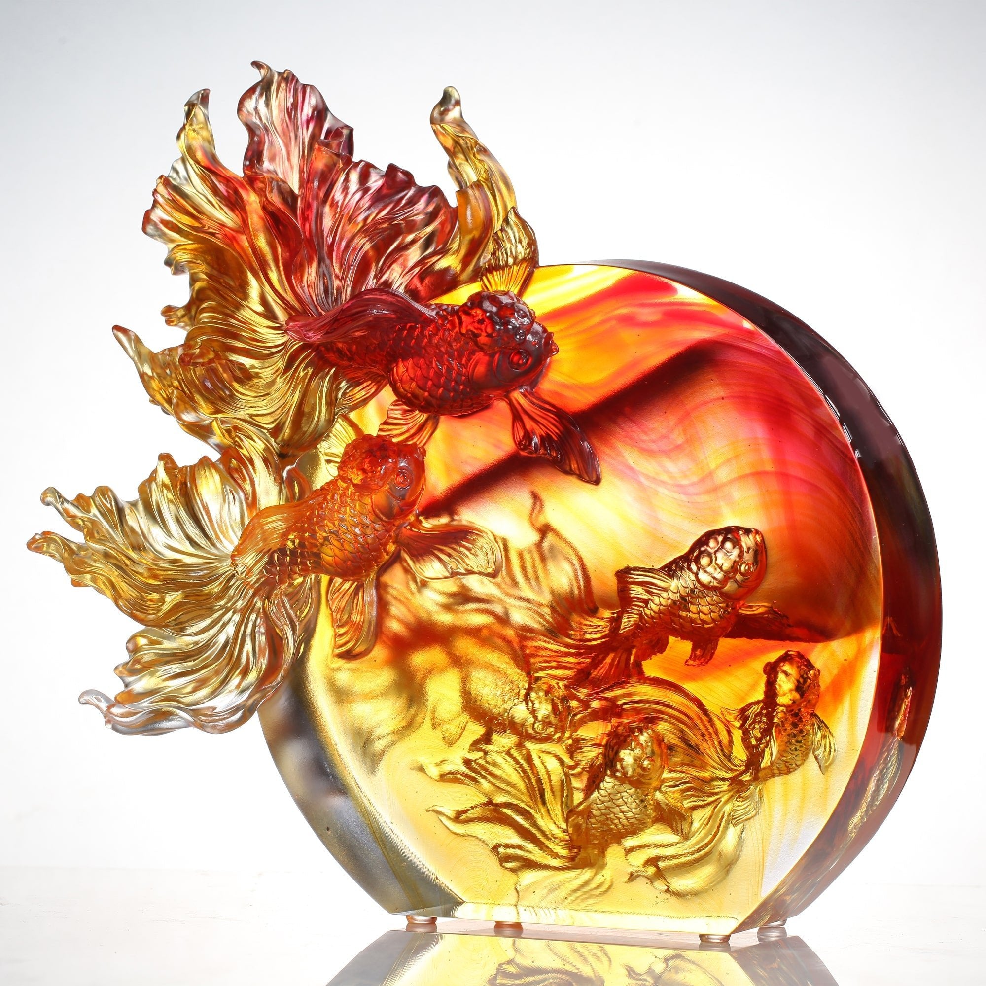 Crystal Sculpture, Goldfish, In Celebration