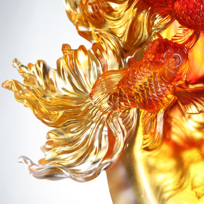 Crystal Sculpture, Goldfish, In Celebration