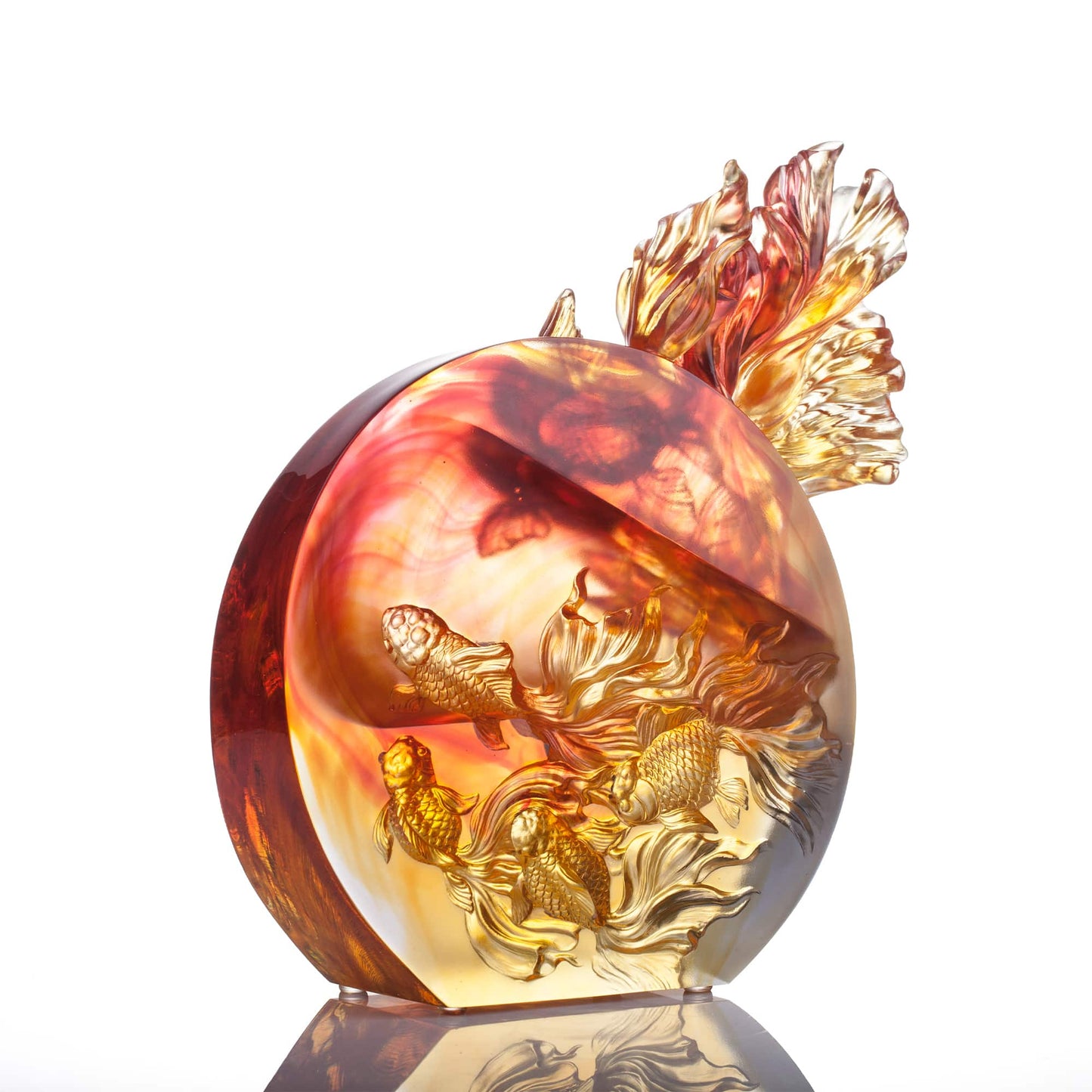 Crystal Sculpture, Goldfish, In Celebration