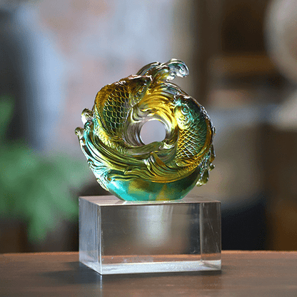 Crystal Sculpture, Koi Fish, Incomparable